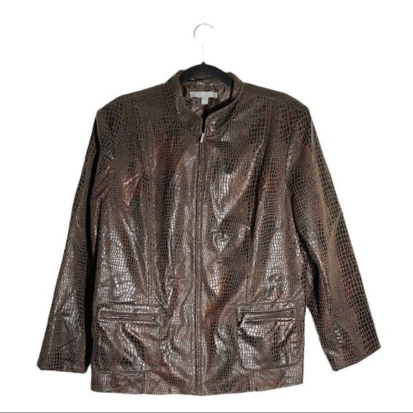 NY Collection‎ Reptile Print Jacket - Picture 1 of 8
